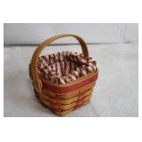 Longaberger Handwoven Basket with Liner - 1995