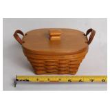 Longaberger 2005 Tree Trimming Basket with Lid and Leather Handles