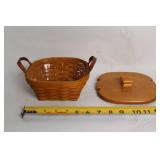 Longaberger 2005 Tree Trimming Basket with Lid and Leather Handles
