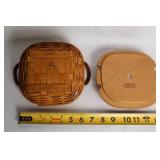 Longaberger 2005 Tree Trimming Basket with Lid and Leather Handles