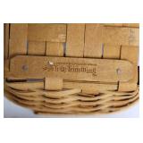 Longaberger 2005 Tree Trimming Basket with Lid and Leather Handles