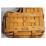 Longaberger Heart-Shaped Handwoven Basket with Floral Liner