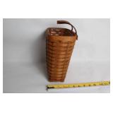 Vintage Longaberger Handwoven Tall Basket with Plastic Liner