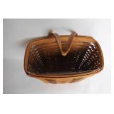 Vintage Longaberger Handwoven Tall Basket with Plastic Liner