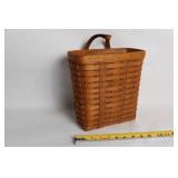 Vintage Longaberger Handwoven Tall Basket with Plastic Liner