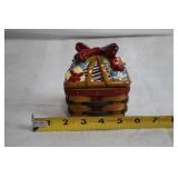 Longaberger Ceramic Gift Basket with Lid - Holiday Decor