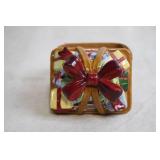 Longaberger Ceramic Gift Basket with Lid - Holiday Decor