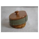 Longaberger WoodCraft Covered Basket with Liner