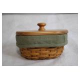 Longaberger WoodCraft Covered Basket with Liner