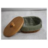 Longaberger WoodCraft Covered Basket with Liner