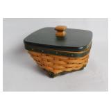 Longaberger Handmade Wooden Basket with Lid