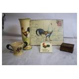 Collection of Rooster Themed Decor Items