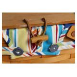 Longaberger Handwoven Picnic Basket with Striped Liner