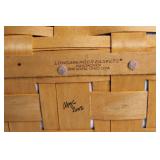 Longaberger Handwoven Picnic Basket with Striped Liner