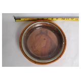 Vintage Leather and Glass Ashtray with Horse Design
