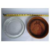 Vintage Leather and Glass Ashtray with Horse Design