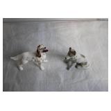 Set of 2 Vintage Porcelain Dog Figurines - Ireland & Japan