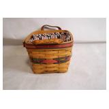Patriotic Longaberger Basket with 3 Flag Mugs