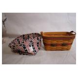 Patriotic Longaberger Basket with 3 Flag Mugs