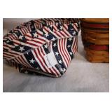 Patriotic Longaberger Basket with 3 Flag Mugs