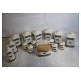 Vintage Set of 12 Made in Czechoslovakia Floral Ceramic Kitchen Canisters