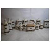 Vintage Set of 12 Made in Czechoslovakia Floral Ceramic Kitchen Canisters