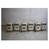 Vintage Set of 12 Made in Czechoslovakia Floral Ceramic Kitchen Canisters