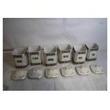 Vintage Set of 12 Made in Czechoslovakia Floral Ceramic Kitchen Canisters