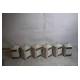 Vintage Set of 12 Made in Czechoslovakia Floral Ceramic Kitchen Canisters