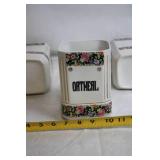 Vintage Set of 12 Made in Czechoslovakia Floral Ceramic Kitchen Canisters