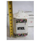 Vintage Set of 12 Made in Czechoslovakia Floral Ceramic Kitchen Canisters