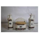 Vintage Set of 12 Made in Czechoslovakia Floral Ceramic Kitchen Canisters