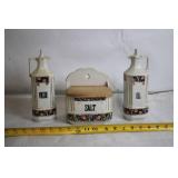 Vintage Set of 12 Made in Czechoslovakia Floral Ceramic Kitchen Canisters