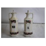 Vintage Set of 12 Made in Czechoslovakia Floral Ceramic Kitchen Canisters