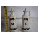 Vintage Set of 12 Made in Czechoslovakia Floral Ceramic Kitchen Canisters