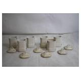 Vintage Set of 12 Made in Czechoslovakia Floral Ceramic Kitchen Canisters