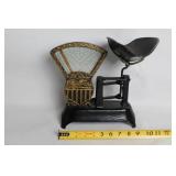 Antique Cast Iron Balance Scale with Detachable Pan