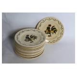 43-Piece Rustic Rooster Dinnerware Set with Glasses and Kitchen Accessories