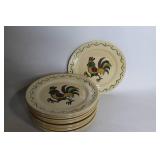 43-Piece Rustic Rooster Dinnerware Set with Glasses and Kitchen Accessories