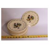 43-Piece Rustic Rooster Dinnerware Set with Glasses and Kitchen Accessories