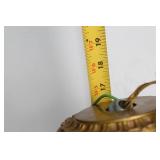 Vintage Brass and Glass Hanging Lantern with Dual Bulb Holders