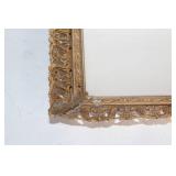 Vintage Ornate Rectangular Wall Mirror with Gold-Tone Frame