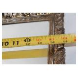 Vintage Ornate Rectangular Wall Mirror with Gold-Tone Frame