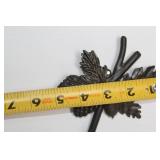 Set of 3 Cast Iron Wall Hooks with Decorative Leaf Design