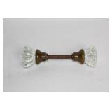 Vintage Glass and Brass Door Knob Set