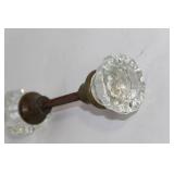 Vintage Glass and Brass Door Knob Set