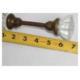 Vintage Glass and Brass Door Knob Set