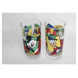 Set of 5 Disney Character Glasses Featuring Mickey Mouse and Friends