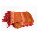 Handcrafted Multi-Color Crochet Throw Blanket with Floral Patterns