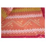 Handcrafted Multi-Color Crochet Throw Blanket with Floral Patterns